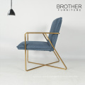 Modern vintage metal chair / stainless steel leather armchair